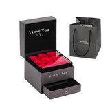 9 Roses Acrylic Preserved Flower Necklace Jewelry Box for Girlfriend Mom