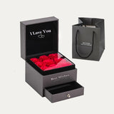 9 Roses Acrylic Preserved Flower Necklace Jewelry Box for Girlfriend Mom