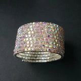Spiral Rhinestone Bangles Silver Plated Crystal Bracelets for Women