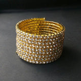 Spiral Rhinestone Bangles Silver Plated Crystal Bracelets for Women