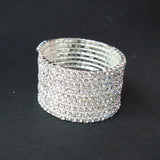 Spiral Rhinestone Bangles Silver Plated Crystal Bracelets for Women