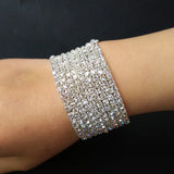 Spiral Rhinestone Bangles Silver Plated Crystal Bracelets for Women