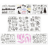 9 Sheets Mixed Clear Stamps Set for Card Making Decor DIY Scrapbook
