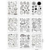 9 Sheets Mixed Theme Silicone Clear Stamps for DIY Scrapbook Card Making