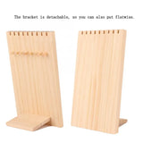 9 Slots Necklace Jewelry Display Board Stand Storage Wooden Desk Decor Ornament
