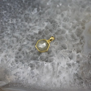 Faceted Hexagon Slab Earrings Charms Bulk, Quartz Labradorite Amethysts