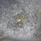 Faceted Hexagon Slab Earrings Charms Bulk, Quartz Labradorite Amethysts