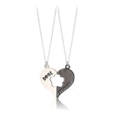 Colorful Heart Broken Love Couple Pendant Necklace Friendship Jewelry Gift