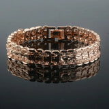 Rose Carving Wide Bracelets Toggle Lock Hot Jewelry