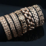Rose Carving Wide Bracelets Toggle Lock Hot Jewelry