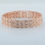 Rose Carving Wide Bracelets Toggle Lock Hot Jewelry