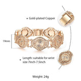 585 Rose Bangle Bracelet for Women Girls Vine Patterned Chain