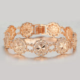 585 Rose Bangle Bracelet for Women Girls Vine Patterned Chain