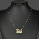 Heart Couple Names Necklace Stainless Steel for Girlfriend Wife