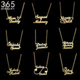 Heart Couple Names Necklace Stainless Steel for Girlfriend Wife