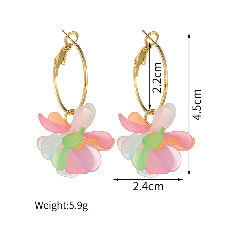 Stainless Steel Irregular Pearl Flower Earrings for Women