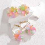 Stainless Steel Irregular Pearl Flower Earrings for Women