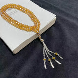 Crystal Rope Chain Muslim Tasbih Prayer Glass Beads Bracelet