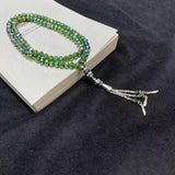 Crystal Rope Chain Muslim Tasbih Prayer Glass Beads Bracelet