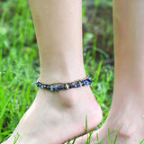 Boho Style Natural Stone Crystal Double-layer Anklet