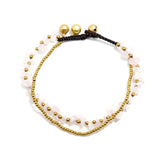 Boho Style Natural Stone Crystal Double-layer Anklet