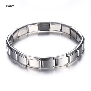 9mm Stainless Steel Bracelet for Women - Silver Charm Bracelet