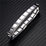 9mm Stainless Steel Bracelet for Women - Silver Charm Bracelet