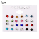 9 Pairs/Set Simulated Pearl Stud Earrings Women Flower Piercing Earring Set
