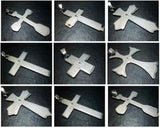 9 pcs Silver Cross Pendant Stainless Steel Men's Punk Jewelry