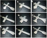 9 pcs Silver Cross Pendant Stainless Steel Men's Punk Jewelry