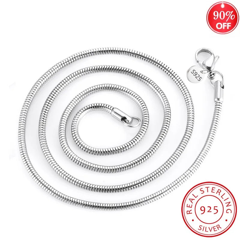 Sterling Silver Snake Chain Necklace 3MM 45-60CM