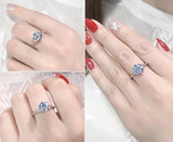 2ct Marry Rings for Women Pure Tibetan Silver Wedding Jewelry