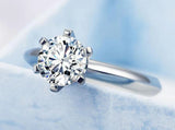 2ct Marry Rings for Women Pure Tibetan Silver Wedding Jewelry