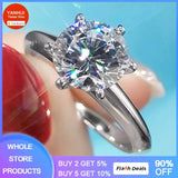 2ct Marry Rings for Women Pure Tibetan Silver Wedding Jewelry