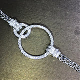 925 Sterling Silver Bracelet Bangle Pave Diamond for Women