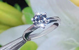 Women's Tibetan Silver Ring with Natural Zirconia Stone