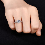 925 Silver CZ Engagement Wedding Ring Set