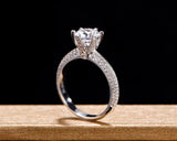 925 Silver CZ Engagement Wedding Ring Set