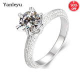 925 Silver CZ Engagement Wedding Ring Set