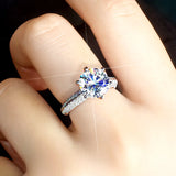 925 Silver CZ Engagement Wedding Ring Set