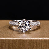 925 Silver CZ Engagement Wedding Ring Set