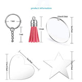 90 Pcs DIY Acrylic Discs Keychain Set with Tassels