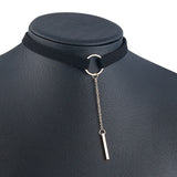 90's Punk Leather Choker Necklace with Pendant