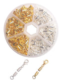 Silver Plated Cord End with Clasp for Leather - 90 Sets