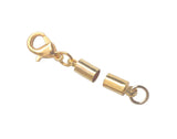 Silver Plated Cord End with Clasp for Leather - 90 Sets