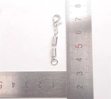 Silver Plated Cord End with Clasp for Leather - 90 Sets