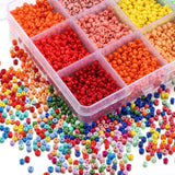 9000PCS 3mm Plastic Spacer Glass Beads Jewelry Making DIY Accessories