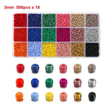 9000PCS 3mm Plastic Spacer Glass Beads Jewelry Making DIY Accessories