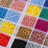 9000PCS 3mm Plastic Spacer Glass Beads Jewelry Making DIY Accessories