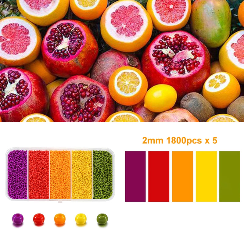 9000Pcs 2mm Czech Glass Seed Beads Set for DIY Jewelry Making